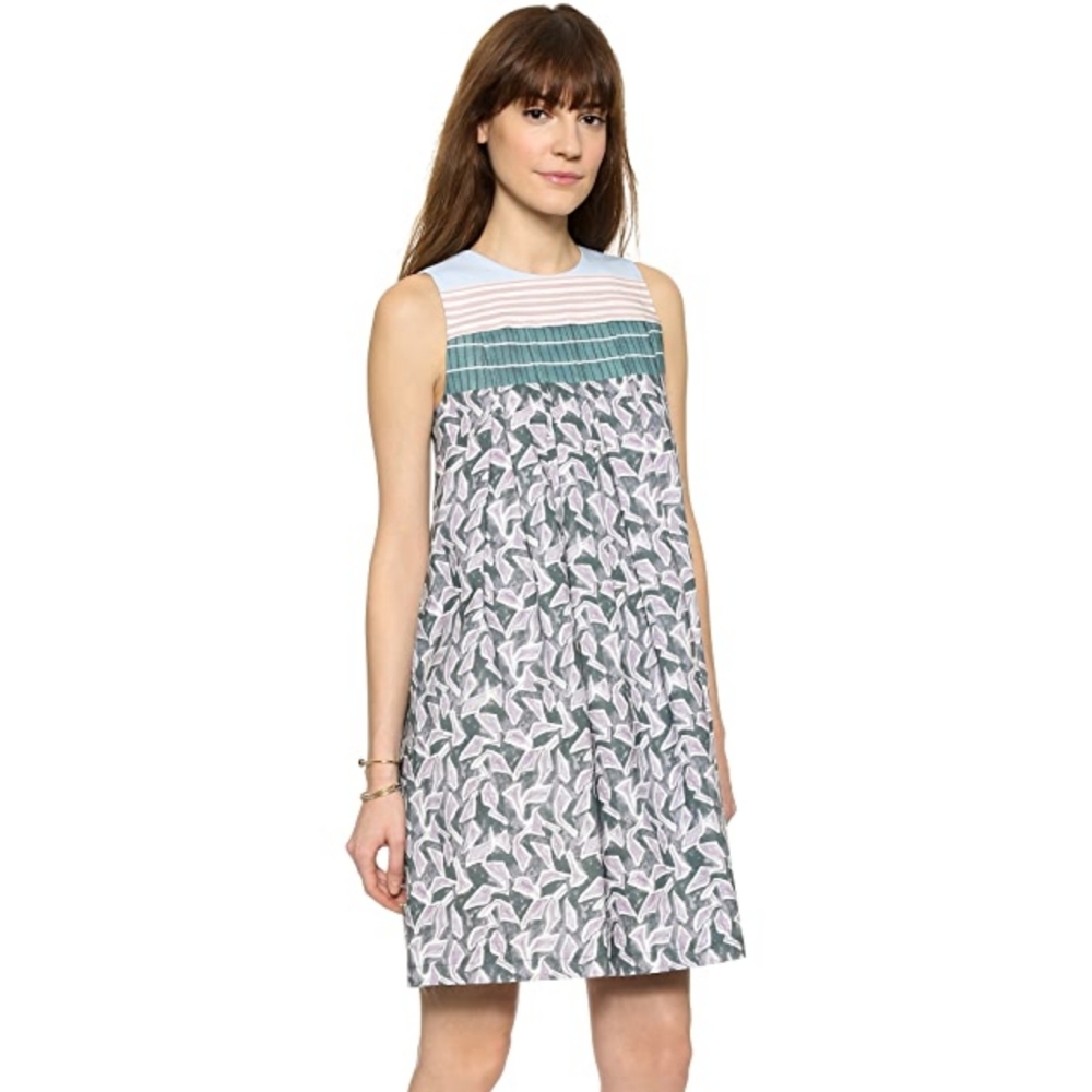 Suno Inverted Pleat Yoke Dress